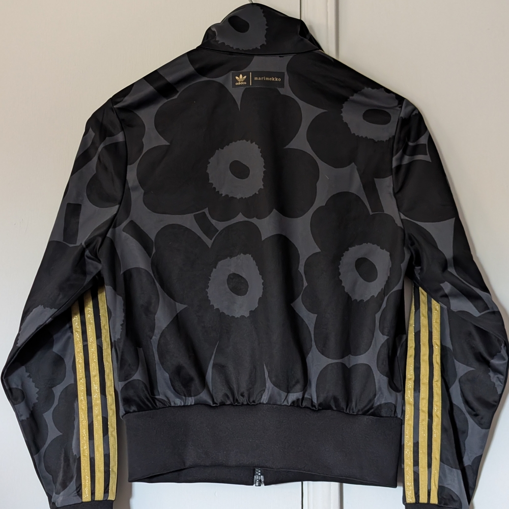 Adidas X Marimekko Black and Gold Floral Track Jacket - Picture 2 of 9